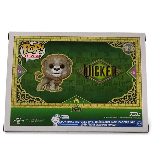Funko Pop! Wicked Cowardly Lion Flocked #1930 Pop! Movies  Funko Pop! Movies Cowardly Lion Flocked Figure